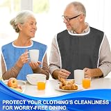 MCTNCT Pack of 4 Waterproof Bibs for Adults - Reusable Washable, Easy to Clean, Unisex Clothing Protector with Fastening for Seniors and Disabled People, Comfortable Bib for Adults - 7