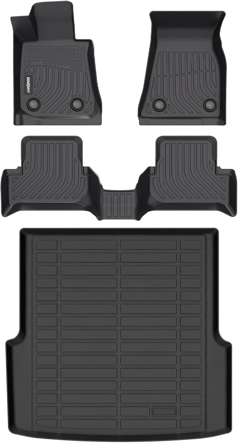 GINOWY-Floor Mats & Cargo Liner for BMW i4 2022-2025 (eDrive35 | eDrive40 | xDrive40 | M50), All Weather Car Floor Mats TPE Rubber Liners for BMW i4 Accessories Mat