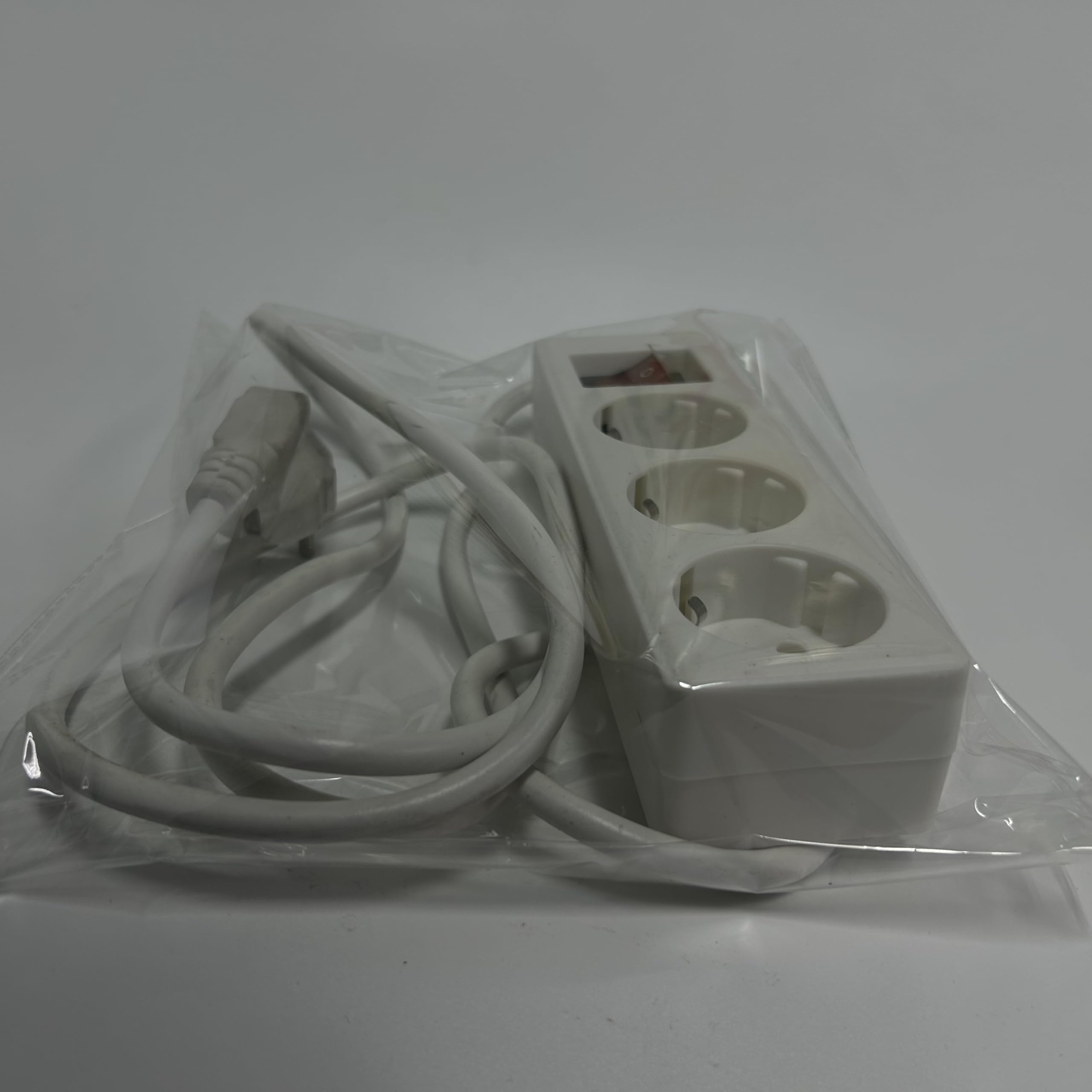 Ciabatta elettrica 3680 W – 1 spina doppia per presa elettrica per cucina, ufficio, 1,8 m, colore bianco 9959097UM