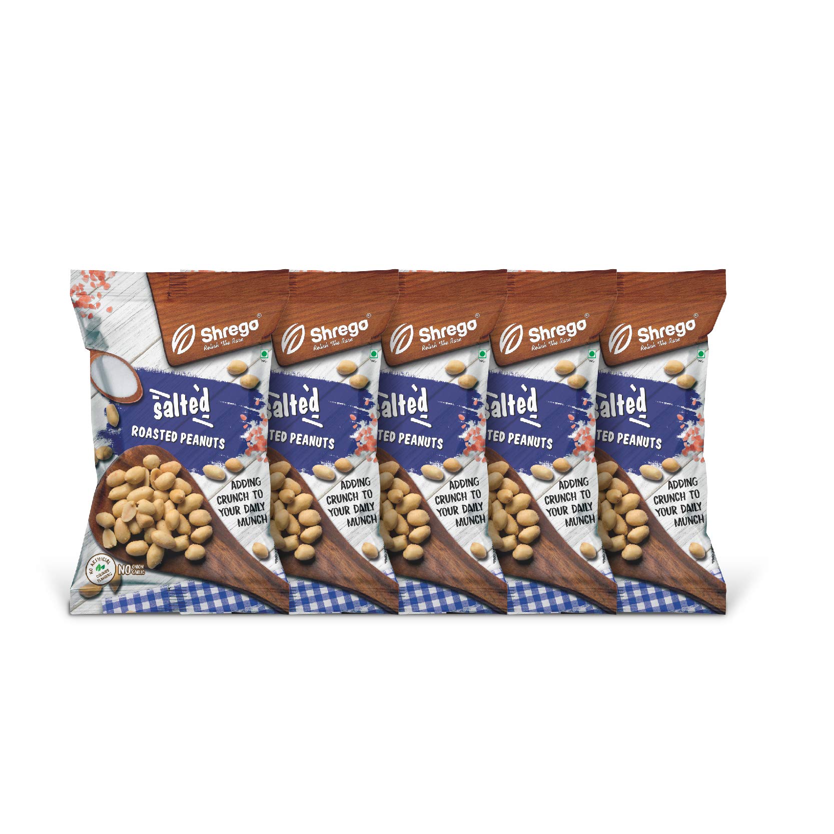 Salted Roasted Peanuts, Healthy Namkeen and Snacks, Pack of 5, 800G (5X160G)