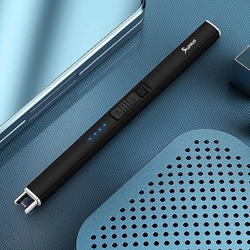Miniatura 2 de SUPRUS Encendedor eléctrico de arco resistente al viento sin llama USB encendedor recargable con bloqueo de seguridad para velas, barbacoa, camping