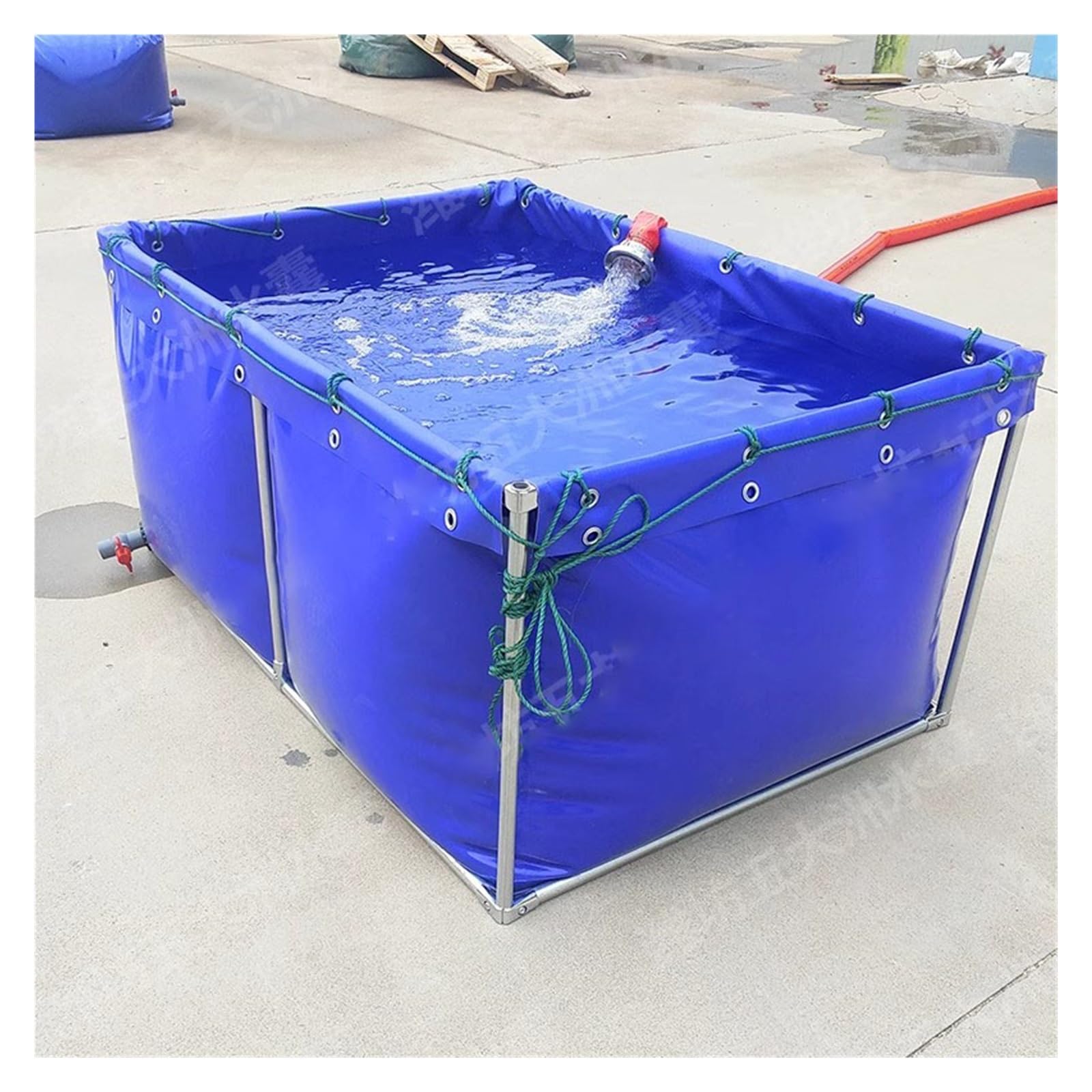 Aquarium d'urgence pliable portable extérieur avec œillets robustes