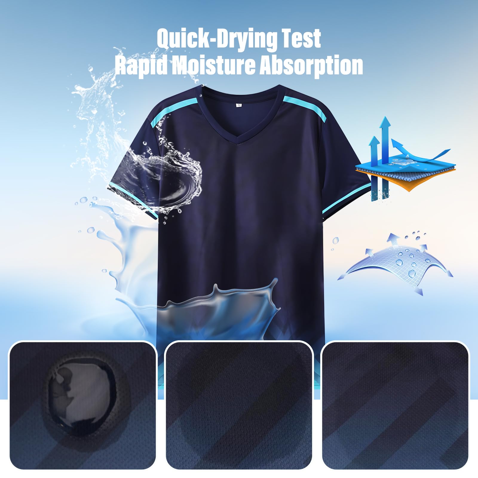 Fußballtrikot Kinder Set Sport, Schnell Trocknende Sportsachen Trikot für Kinder, Fussball Trikot Set Trainingsanzug Shorts und T-Shirt