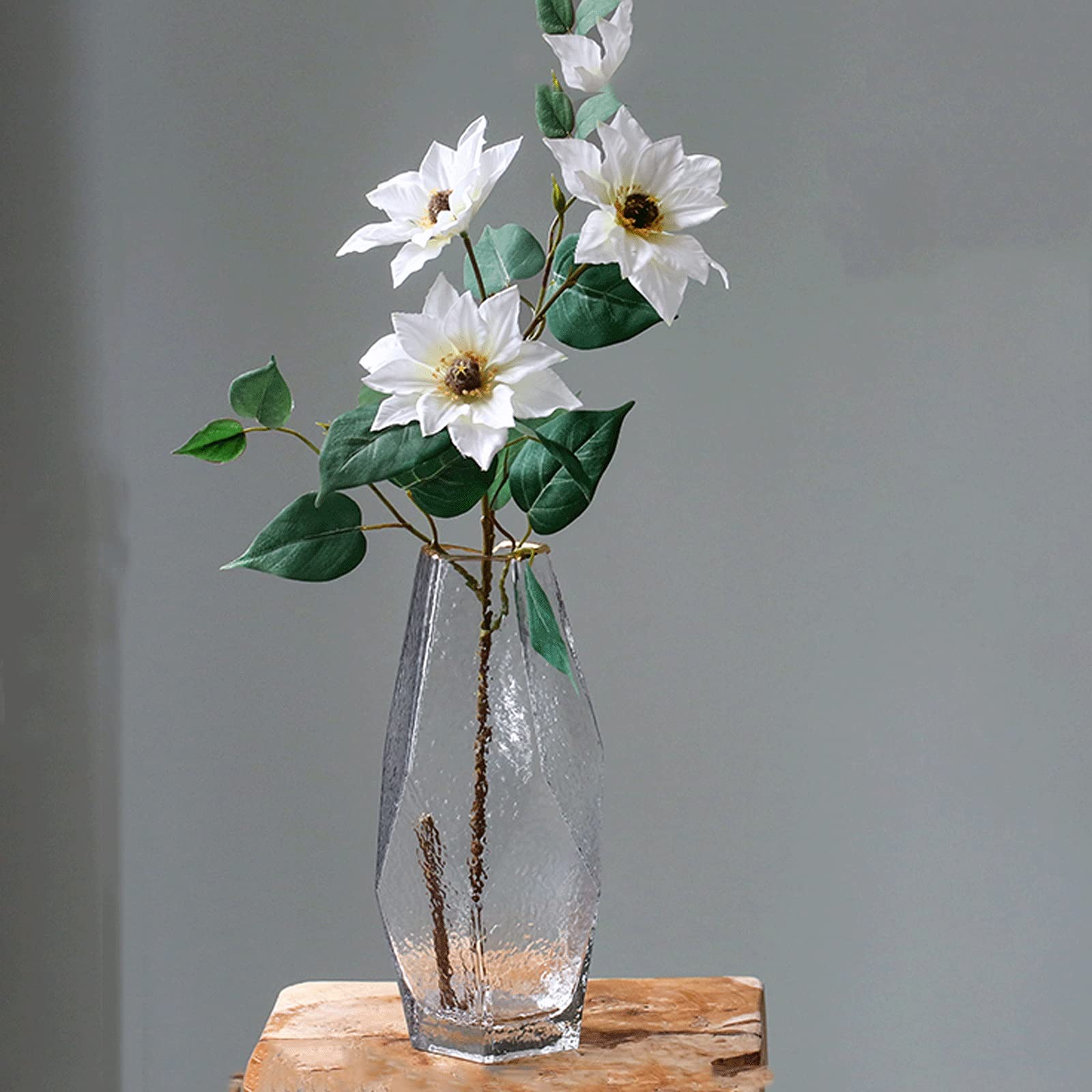 Fiori Artificiali da Interno, Fiori di clematide Artificiali, Bouquet Artificiale Adatto per Soggiorno, Tavolo da Pranzo, Ufficio, Decorazione della casa, Fiori Arti