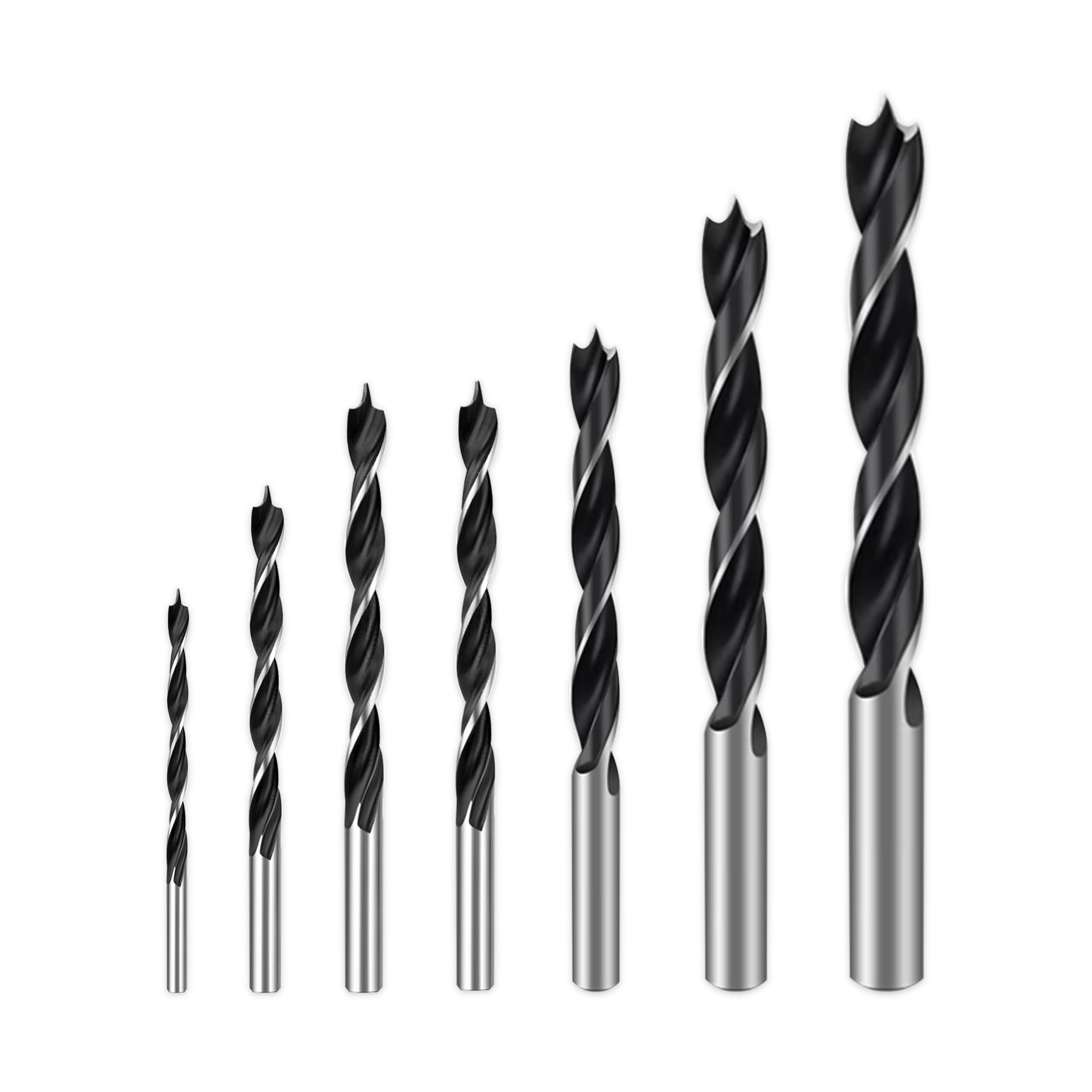 7 Pcs Brad Point Drill Bits - Woodworking -1