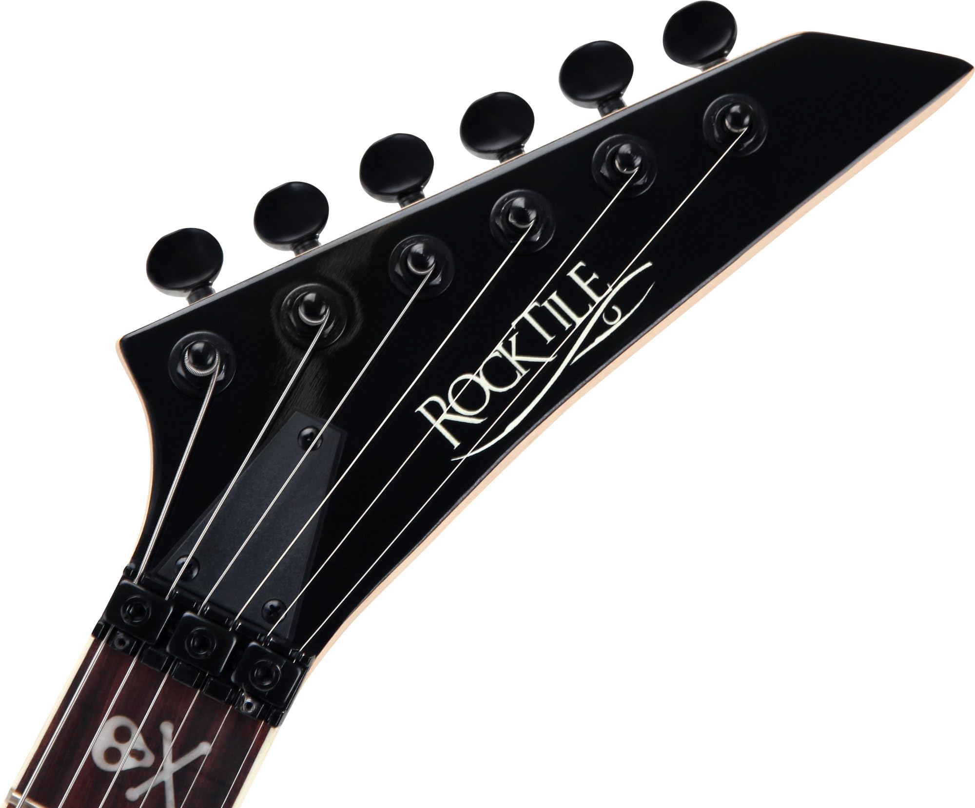 Rocktile Pro JK150-BSK Chitarra Elettrica Set Skull, Modello: Pro JK150-BSK | Serie: Rocktile Pro, Numero di corde: 6, Peso: ca. 3, 2 kg, Orientamento: Destrorso, Forma corpo: ST-Style, Corpo: Tiglio