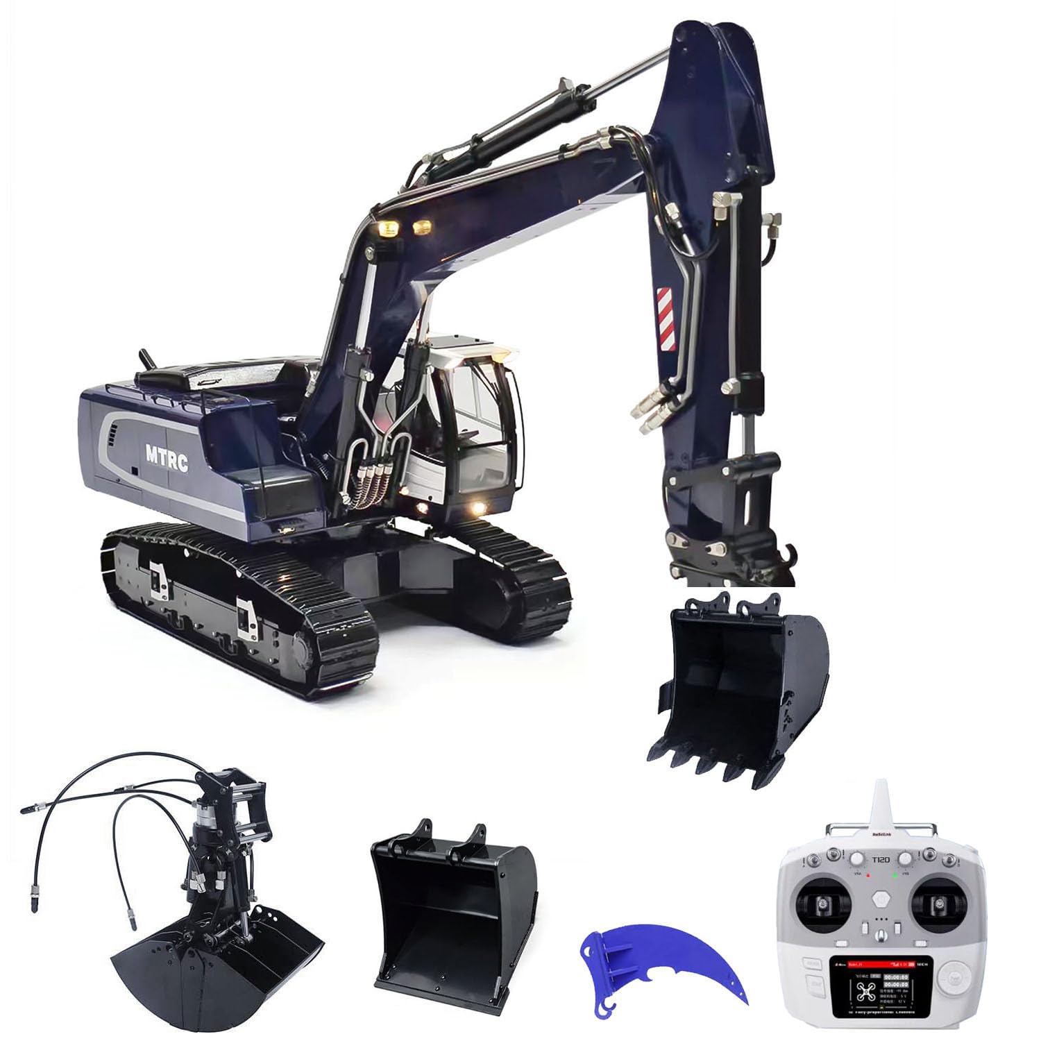 Escavatore idraulico RC 1/14, in metallo, radiocomandato, escavatore Clam Shell secchio