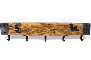 18" Rustic Wall Mounted Western Key Organizer Hanger with 5 Hooks