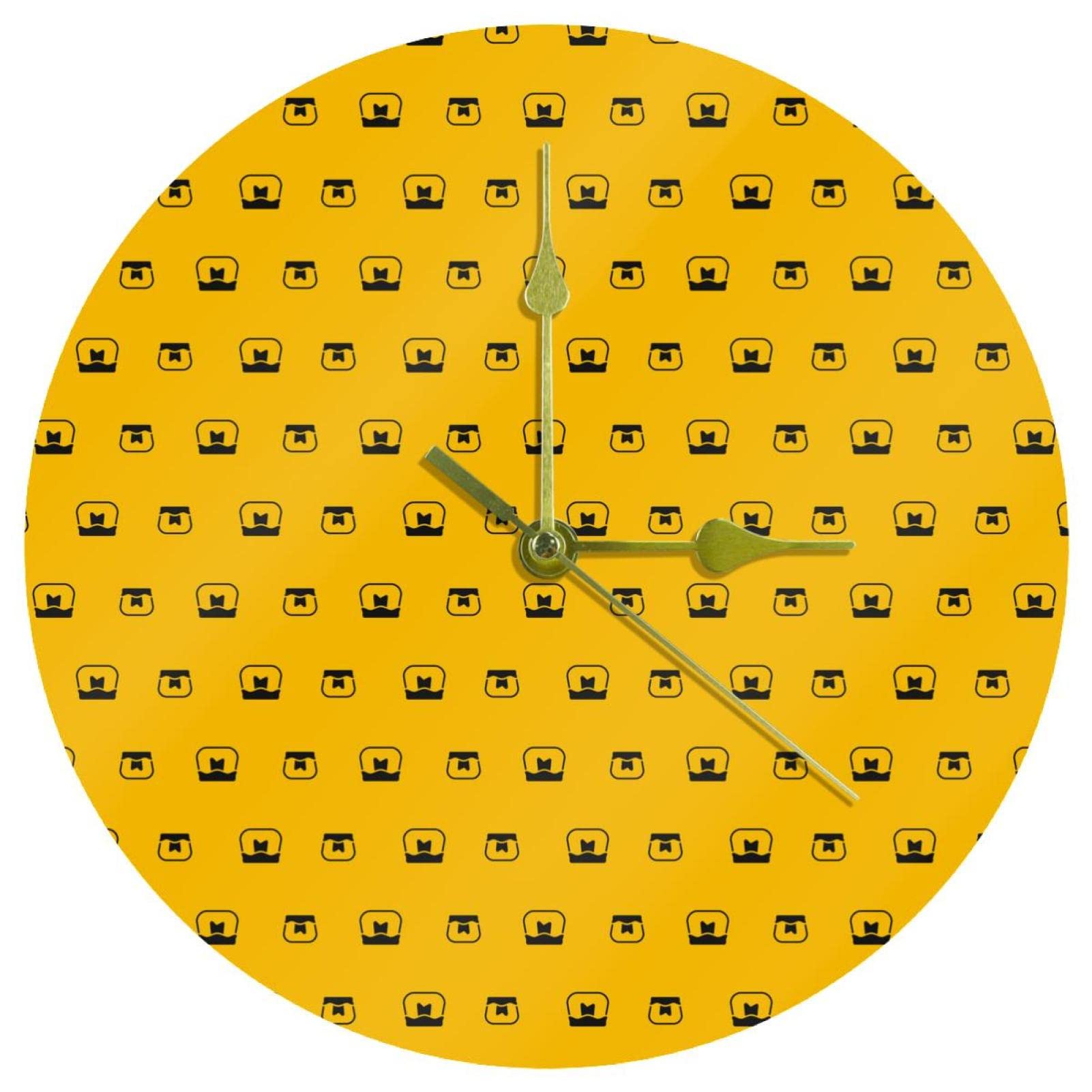 Horloge murale en acrylique motif pot de miel ronde de 24 cm pour cuisine et salon