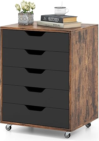 FANTASK Rollcontainer Mit 7 Schubladen - Mobiler Aktenschrank 88cm