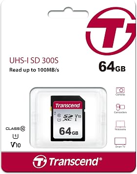 Transcend 64GB SDC300S SD UHS-I SDXC Speicherkarte 100 MB/s U1 V10 C10