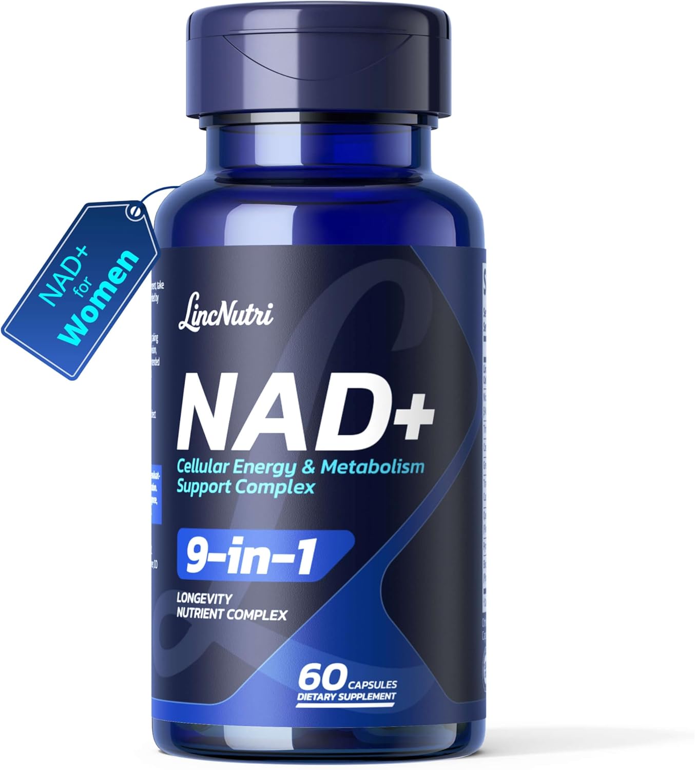 NAD+ Supplements for Women NMN+NR Super Absorption, with BioPerine - Resveratrol - TMG - Green Tea - CoQ10 - Quercetin - PQQ, Deep Antioxidant Helps Promote Healthy Aging, 60 Capsules