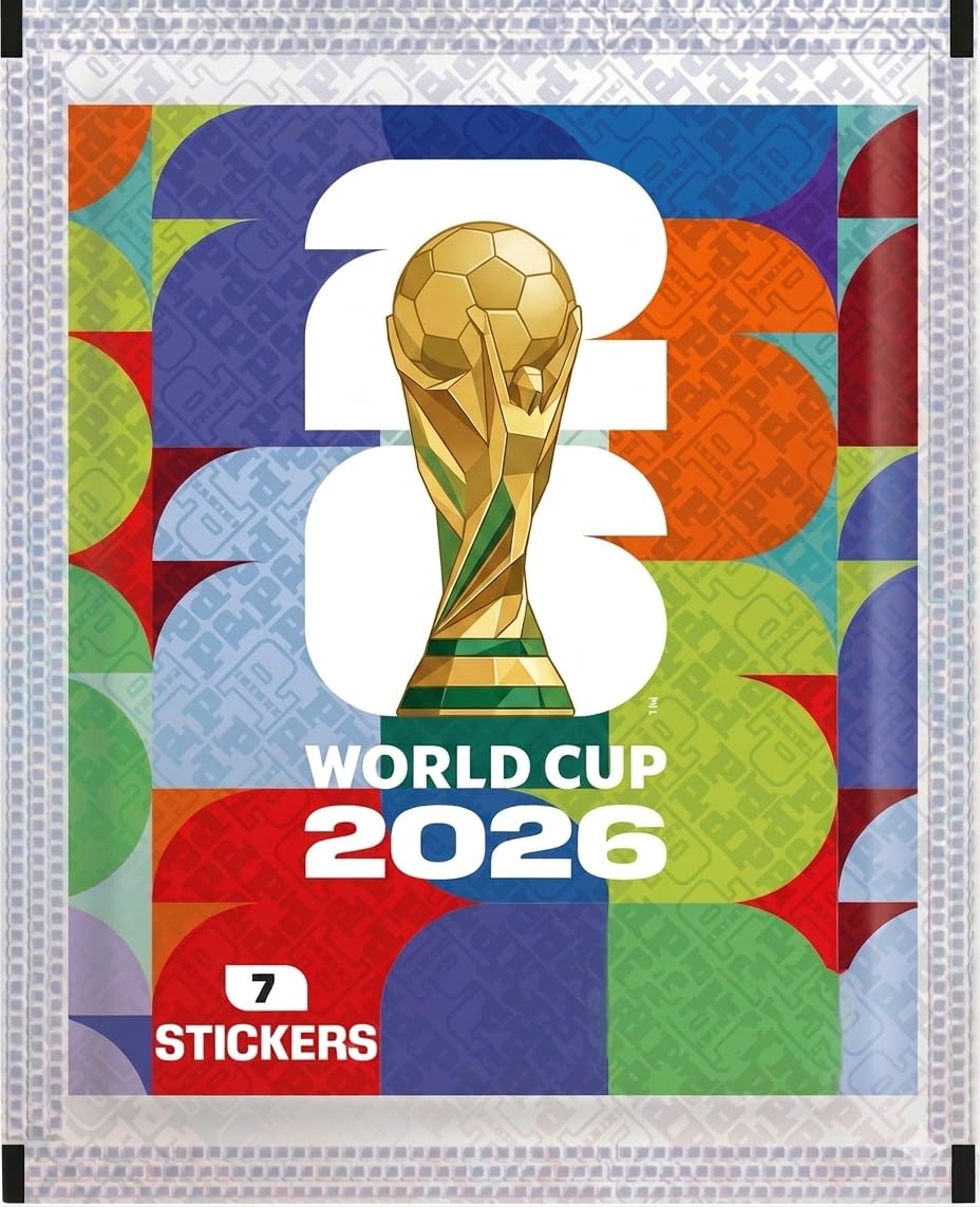 5 x Woreczki z naklejkami World Cup 2026 – łącznie 35 naklejek, oryginalnie uszczelnione dla kolekcjonerów i fanów piłki nożnej + ochrona wysyłki HeartGlobal