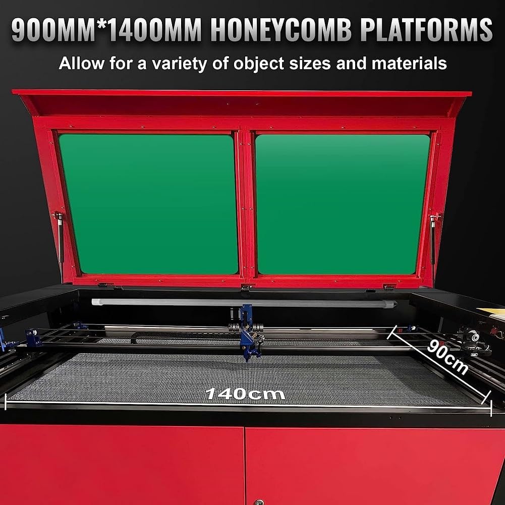 900mm x 1400mm honeycomb work platform of the laser engraver.