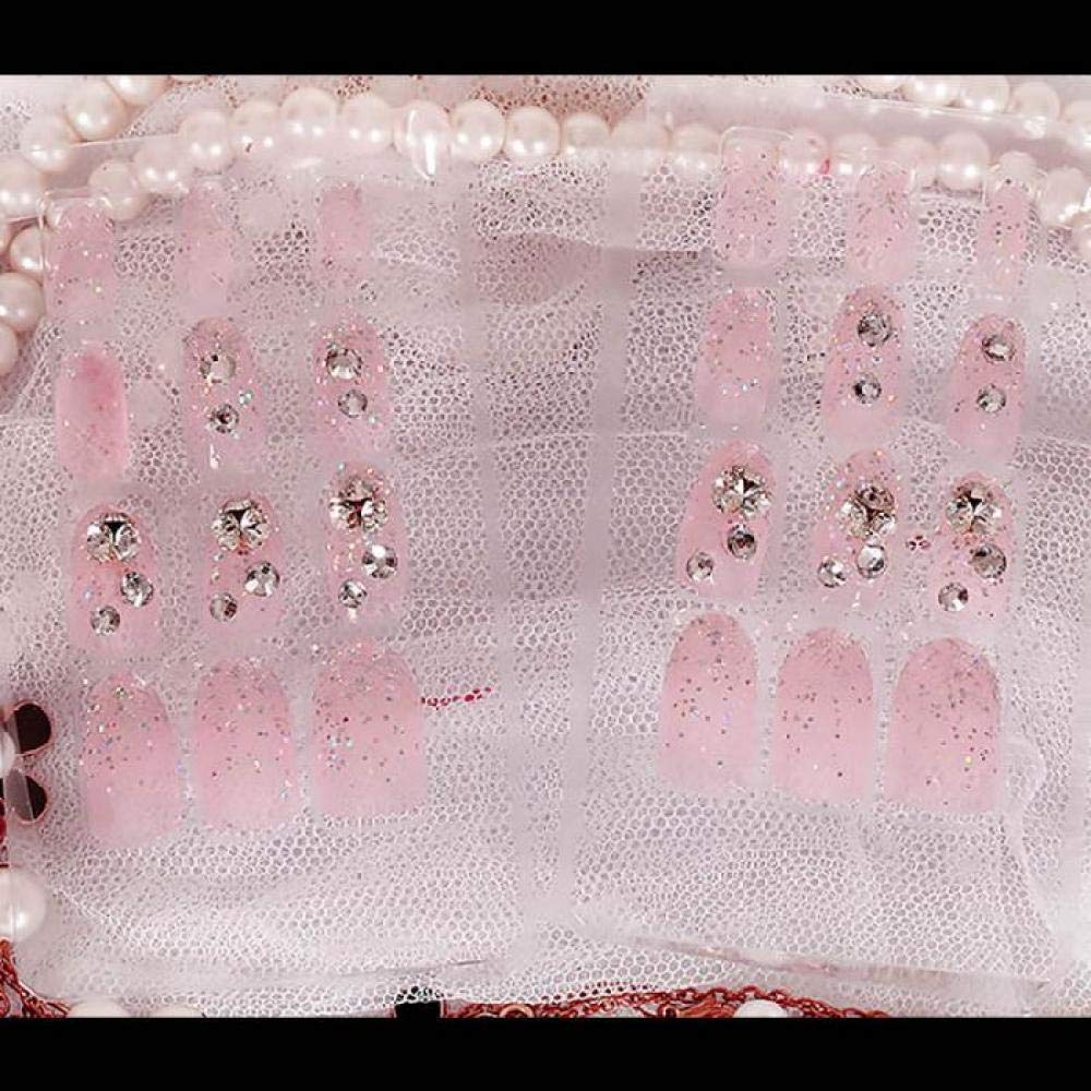 ACiyD Ragazze 24PCS Unghie finte Trasparenti Nuove Punte per Nail Art di Dimensioni Corte progettate con Unghie finte Brillanti da Sposa
