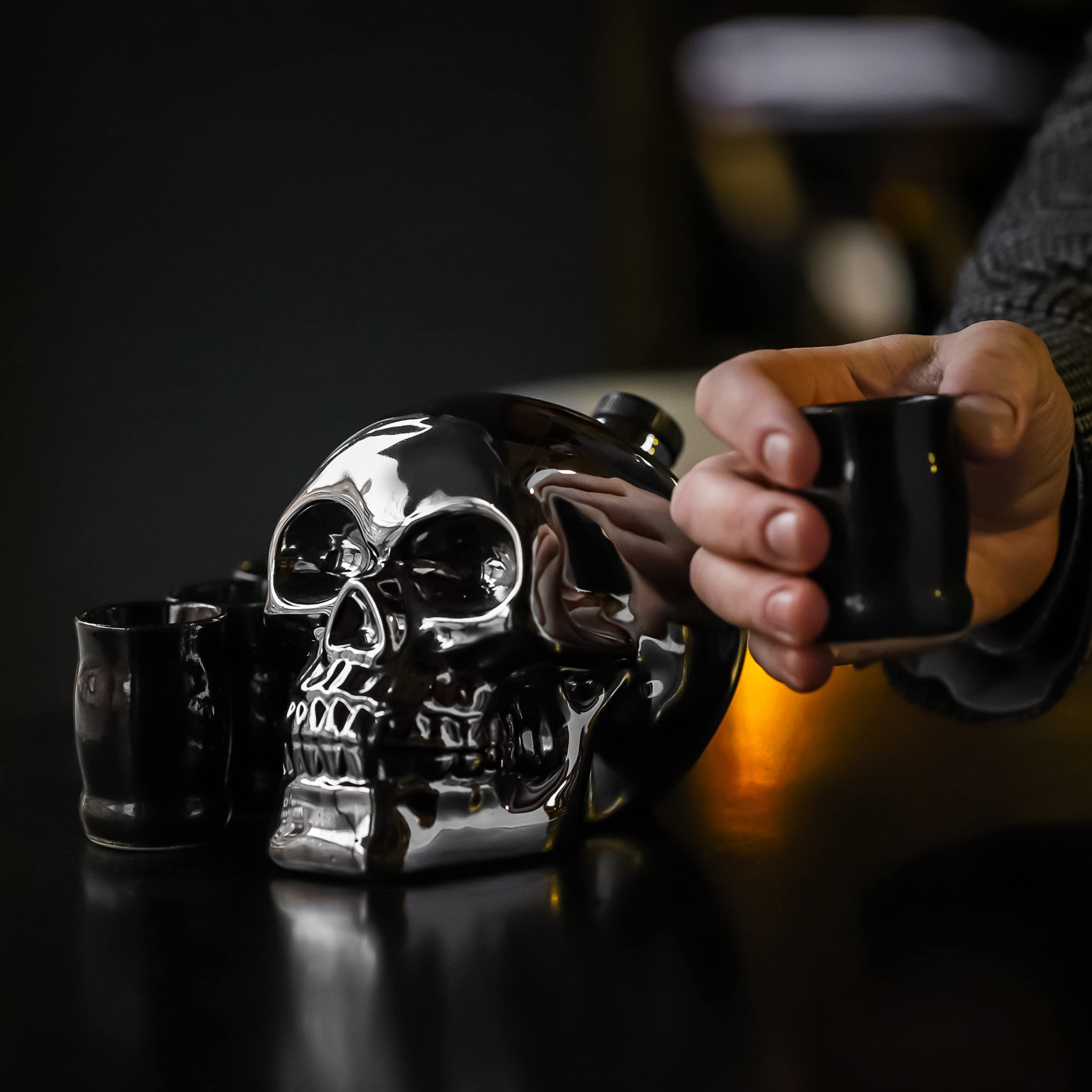 Tequila Decanter 750 Ml Ceramic Skull Decanter Set Premium Whiskey