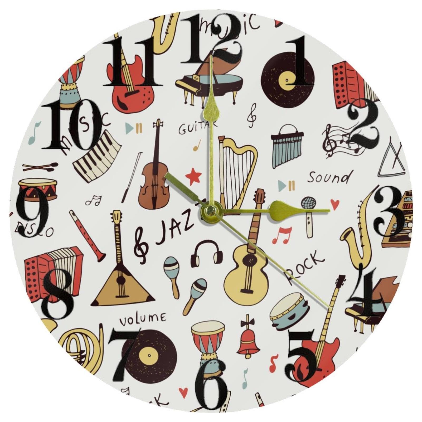 Horloge murale en accordéon à quartz silencieuse fonctionne à piles cadran rond
