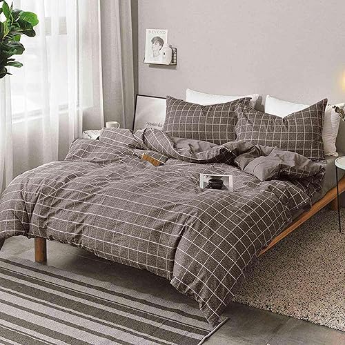 Nanko Juego de funda de edredón de tamaño individual, estampado floral rosa y blanco, funda de edredón de microfibra suave con cremallera, diseño