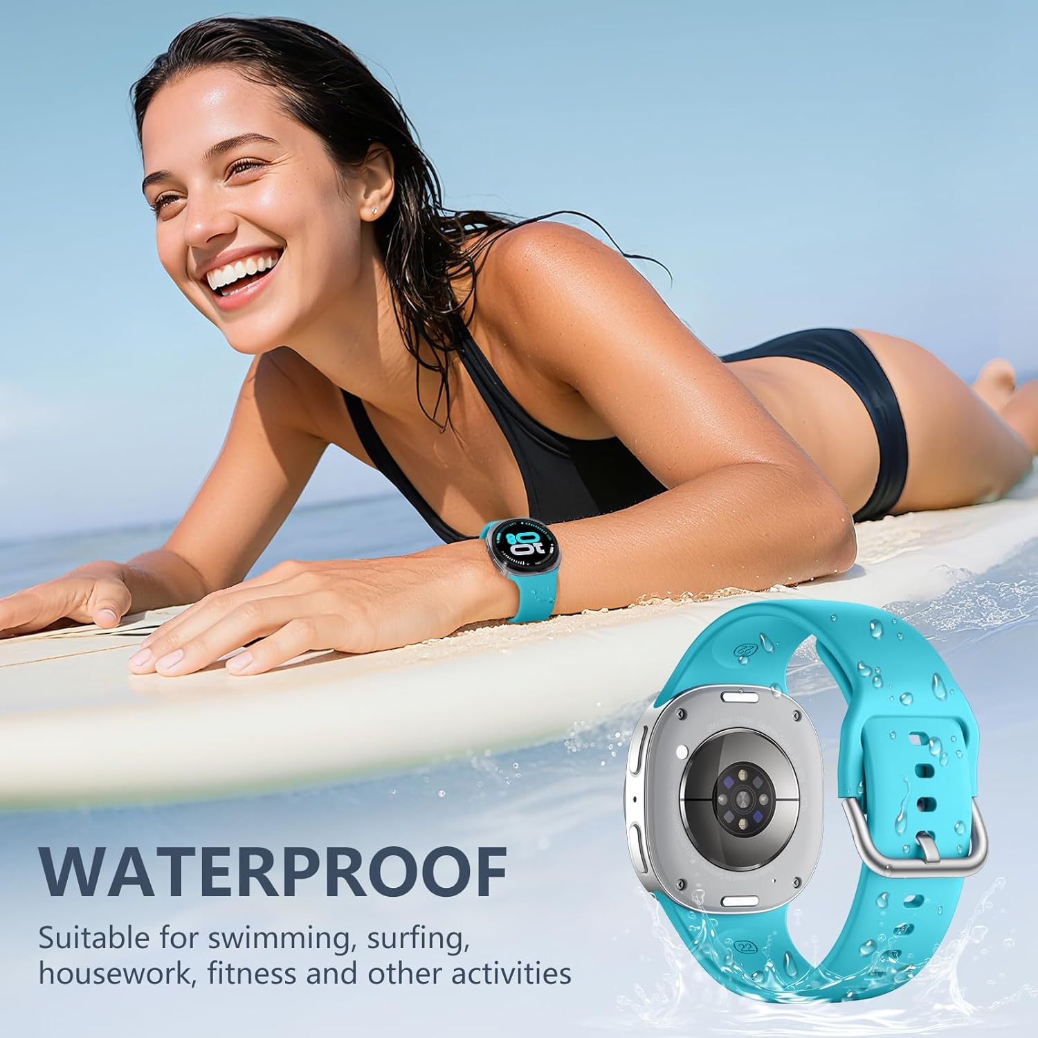 DaQin 10 Pack Bands Compatible with Samsung Galaxy Watch 8 Band 40mm 44mm/Galaxy Watch 8 Classic Band 46mm,Soft Silicone Sport Waterproof Wristband Replacement Strap for Samsung Galaxy Watch Women Men - Image 5