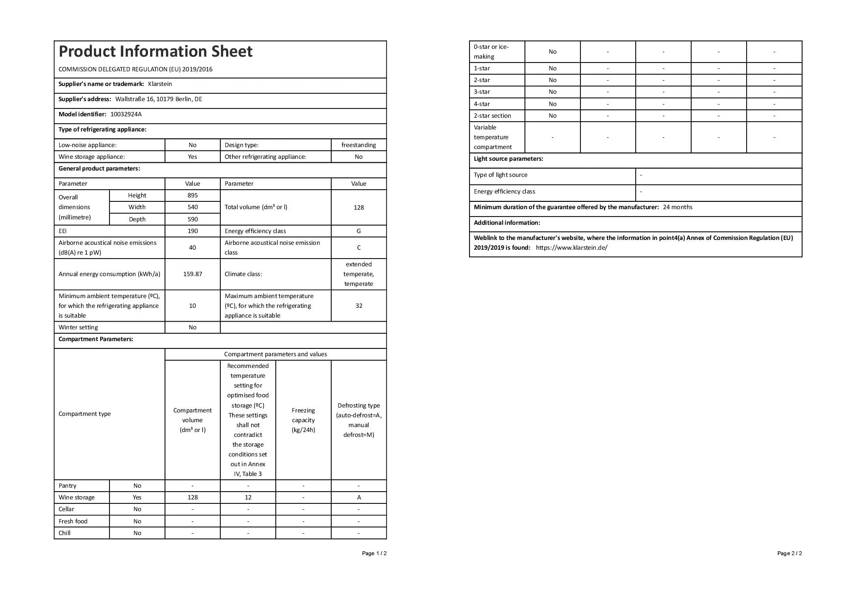 Royal Catering RCWI4G Wine fridge 135 l LED 6 Inserts Wine