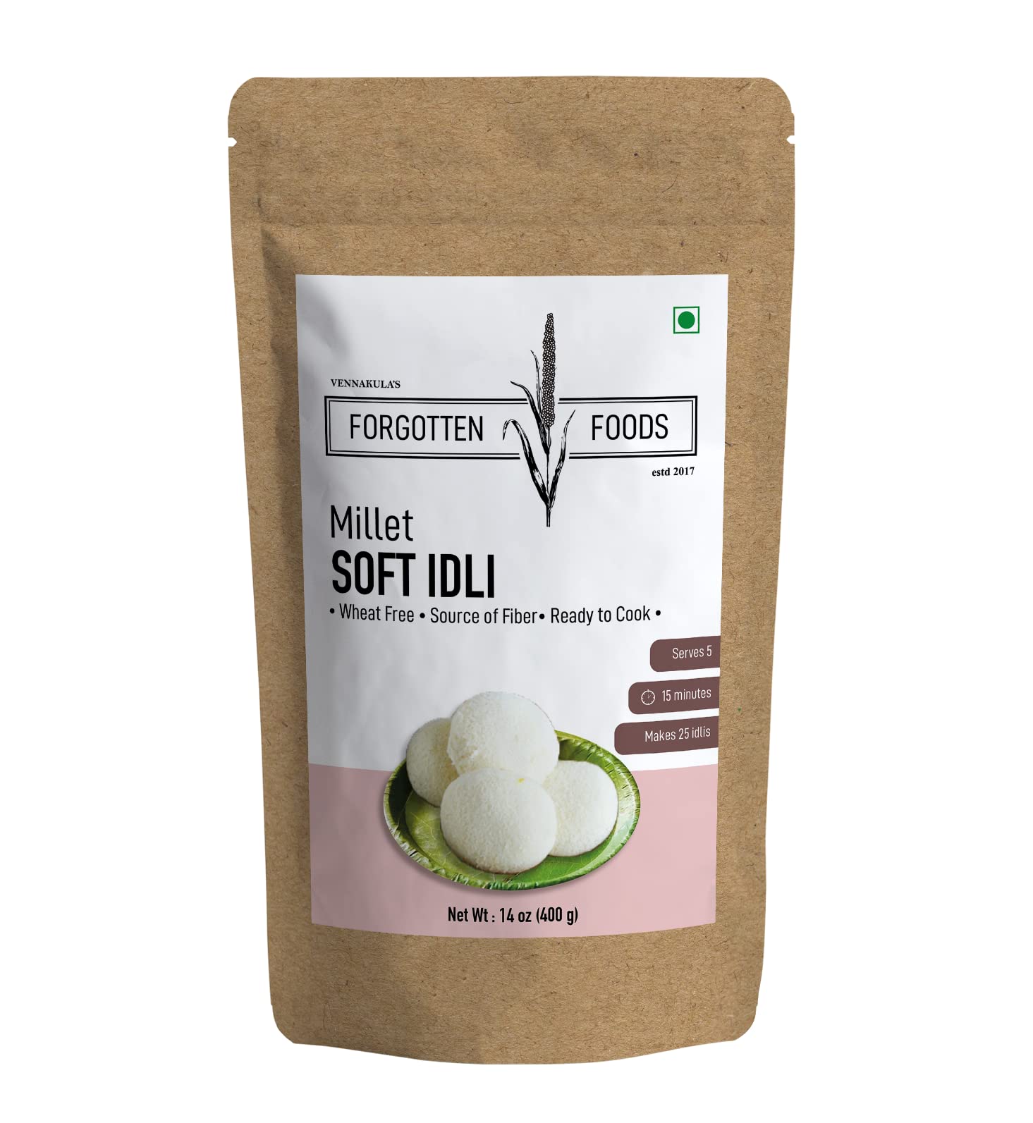FORGOTTEN Foods "Millet Soft Idli Mix" - Instant Idly Batter Ready to Cook Breakfast Premix - Kodo Millets Siridhanya (Kodri, Kodra Chawal, Varagu, Arka, Arikelu) - Wheat Free, Good Source of Fiber, No Artificial Flavours - 400g Makes 25 Fresh Soft I (B08P51JB7K) Amazon Price History, Amazon Price Tracker