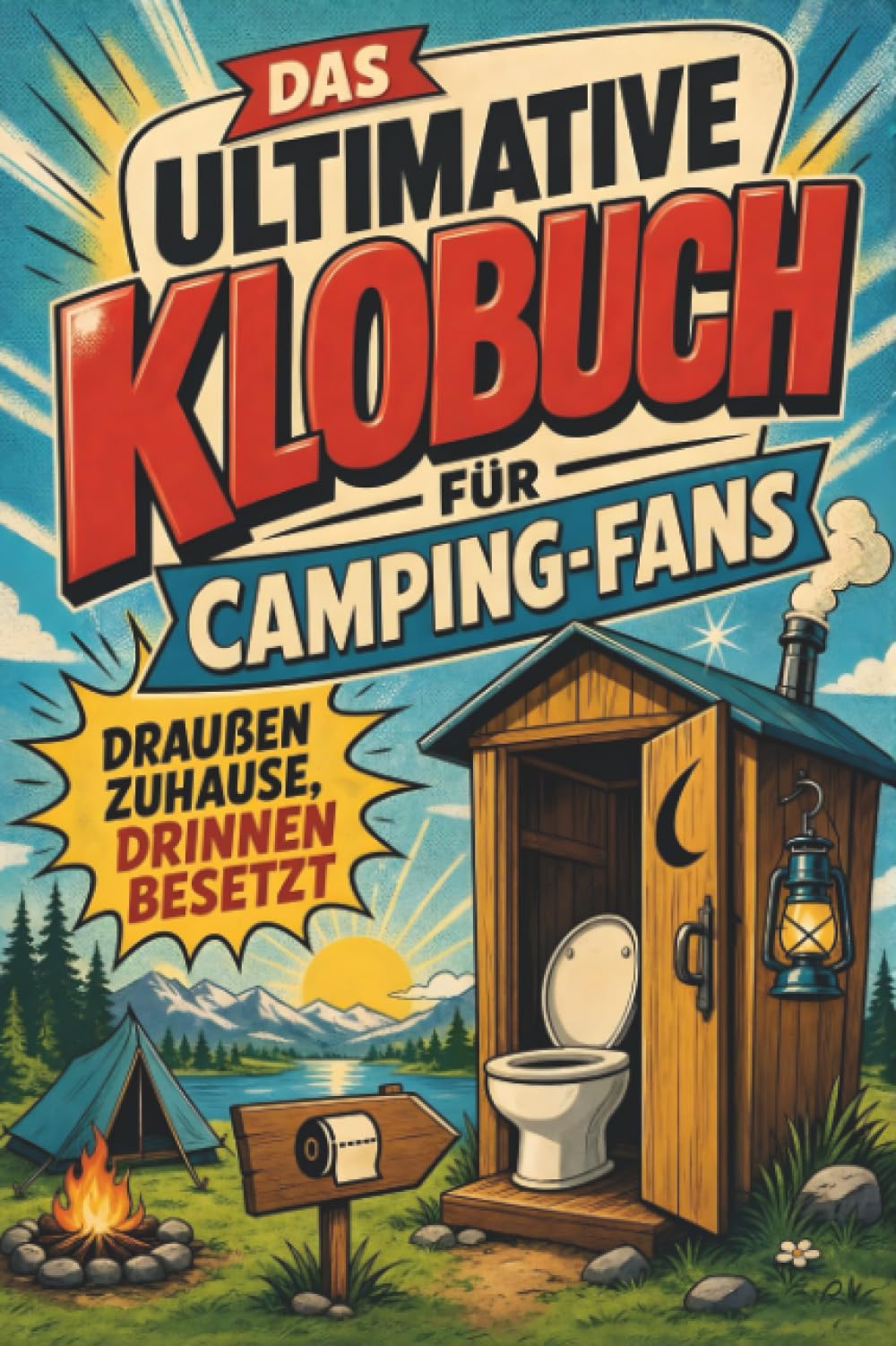Das ultimative Klobuch für Camping-Fans: Draußen zuhause, drinnen besetzt. Lustiges Geschenk für Fans von Campen, Wohnmobil und Zeltplatz