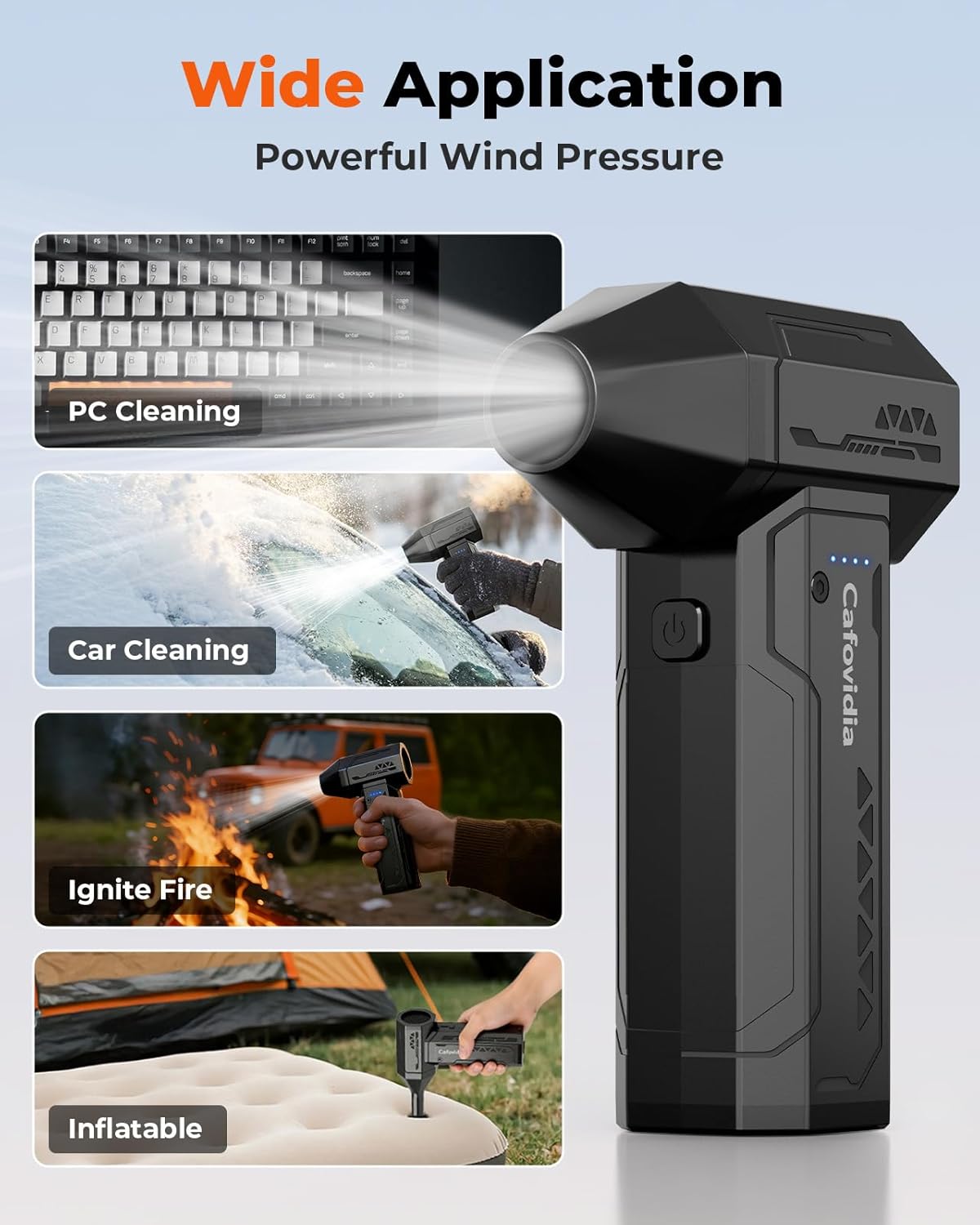 Electric Air Duster- 3 Times The Standard Wind Power, 300000RPM 10000mAh Compressed Air Duster, Brushless Motor, 4-Gear Adjustable, Rechargeable Mini Air Blower for PC, Home, Outdoor, Car - Image 6