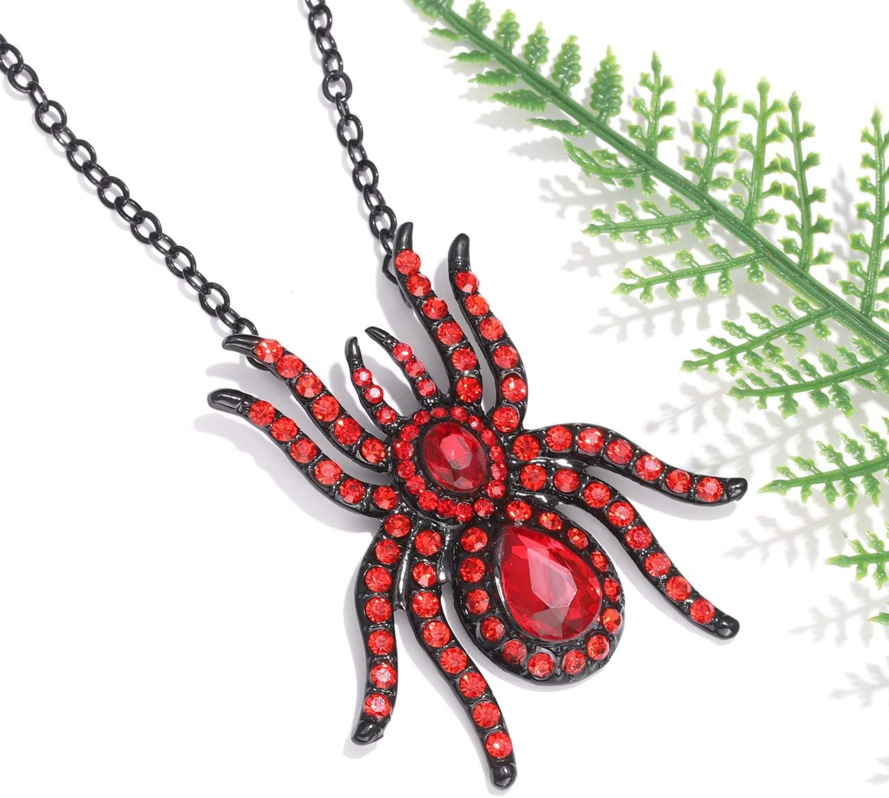 MOLOCH Halloween Spider Jewelry Set Crystal Tarantula Pendant Necklaces Spider Web Dangle Earrings Set Halloween Party Costume Jewelry for Women - Image 4