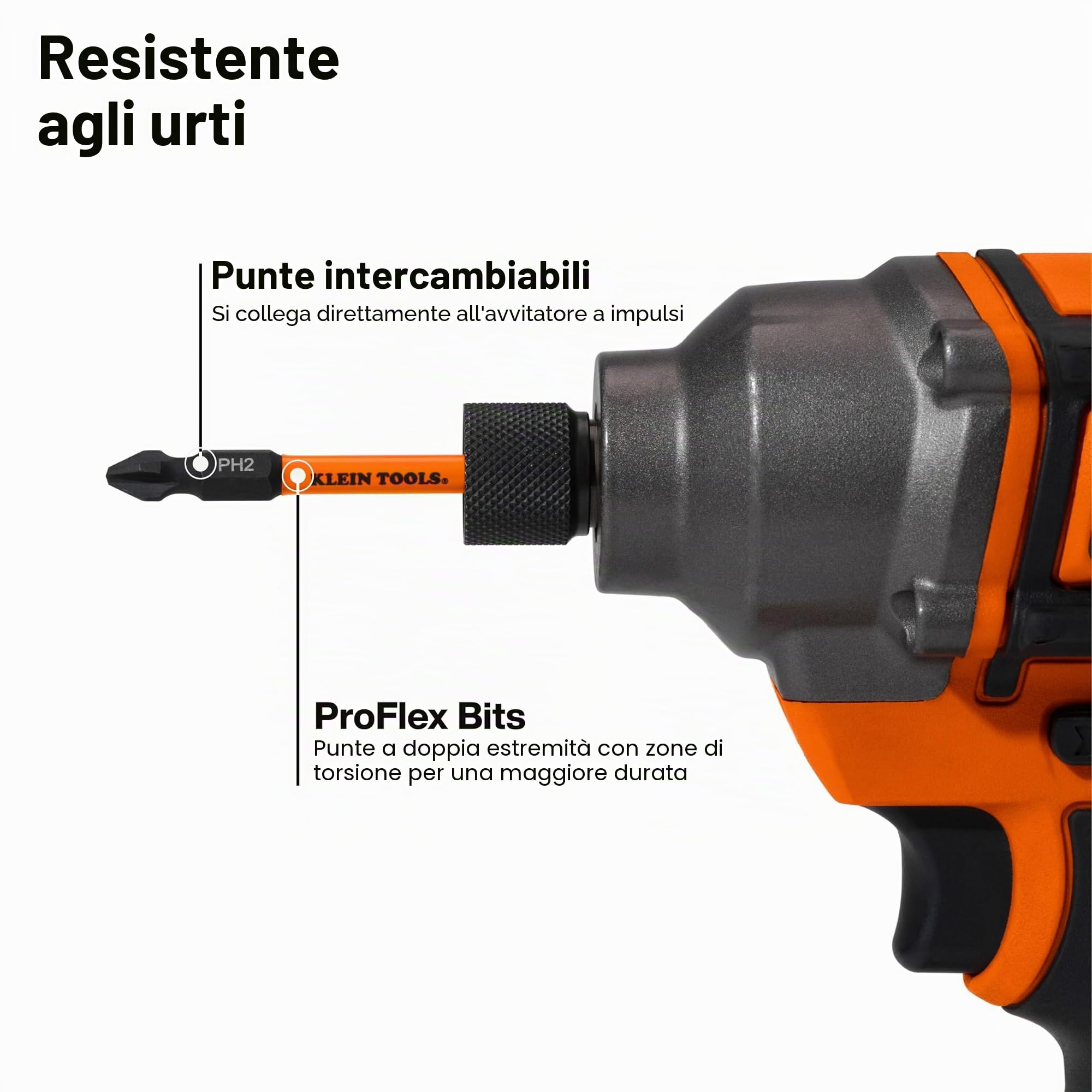 Klein Tools 32313HD Cacciavite a cricchetto multi-bit 13 in 1, set di punte a doppia punta, 12 punte per avvitatore a percussione e cacciavite da 0,6 cm