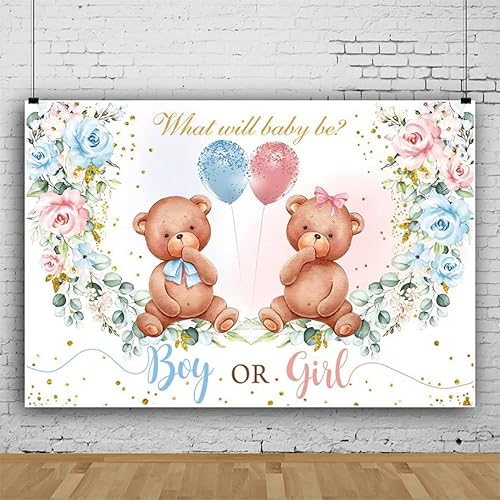 Miniatura 5 de Telón de fondo de fotos de revelación de género de 7 x 5 pies fondo de fotografía de revelación de género Qué será el bebé será telón de fondo para