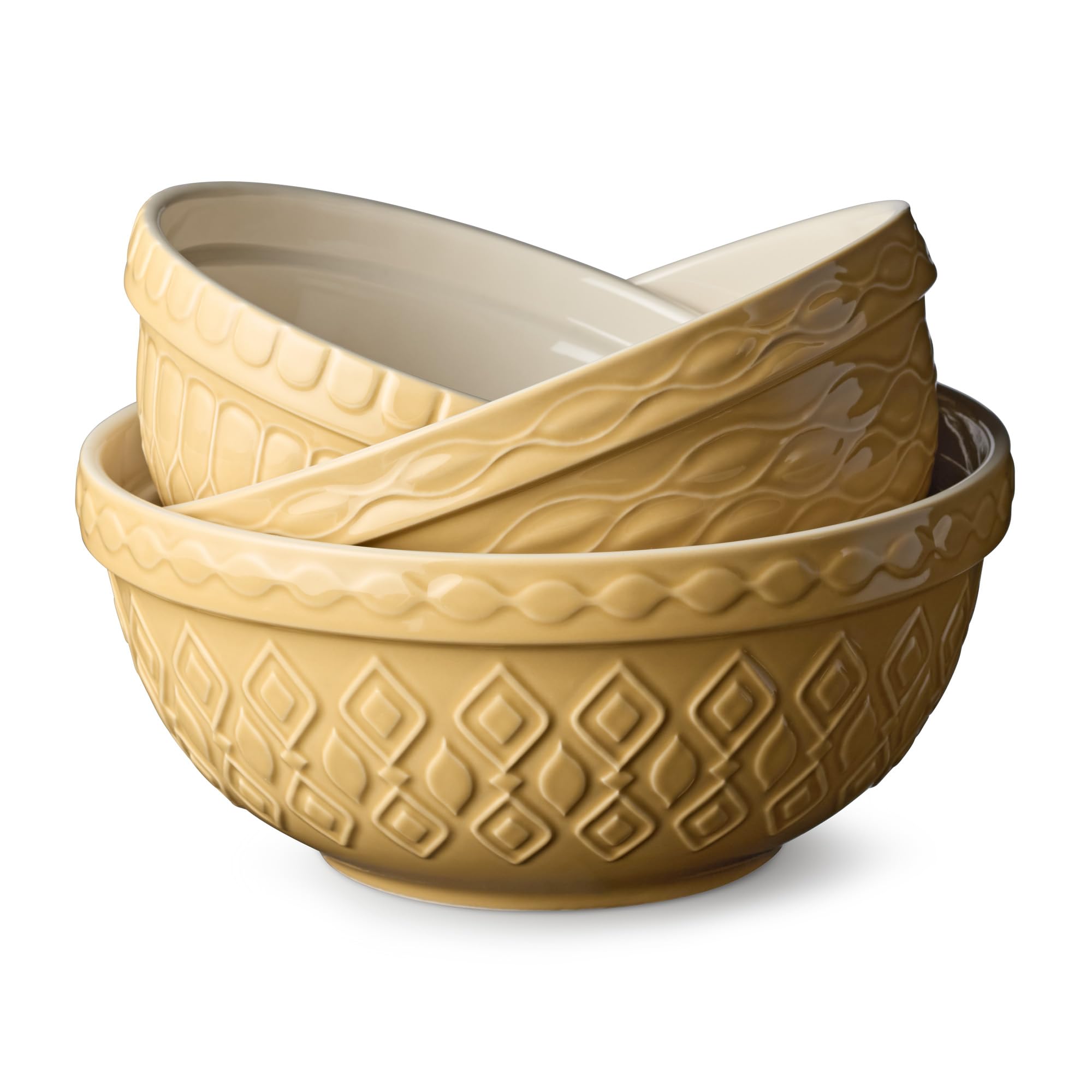 Amazon.com: Vintage Farm Stoneware Mixing Bowl Set, 3-Piece