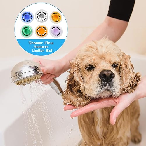 Miniatura 5 de Honoson Juego de 7 limitadores de flujo de ducha, juego de adaptadores de ahorro de flujo de agua, limitador de flujo, válvula de control de