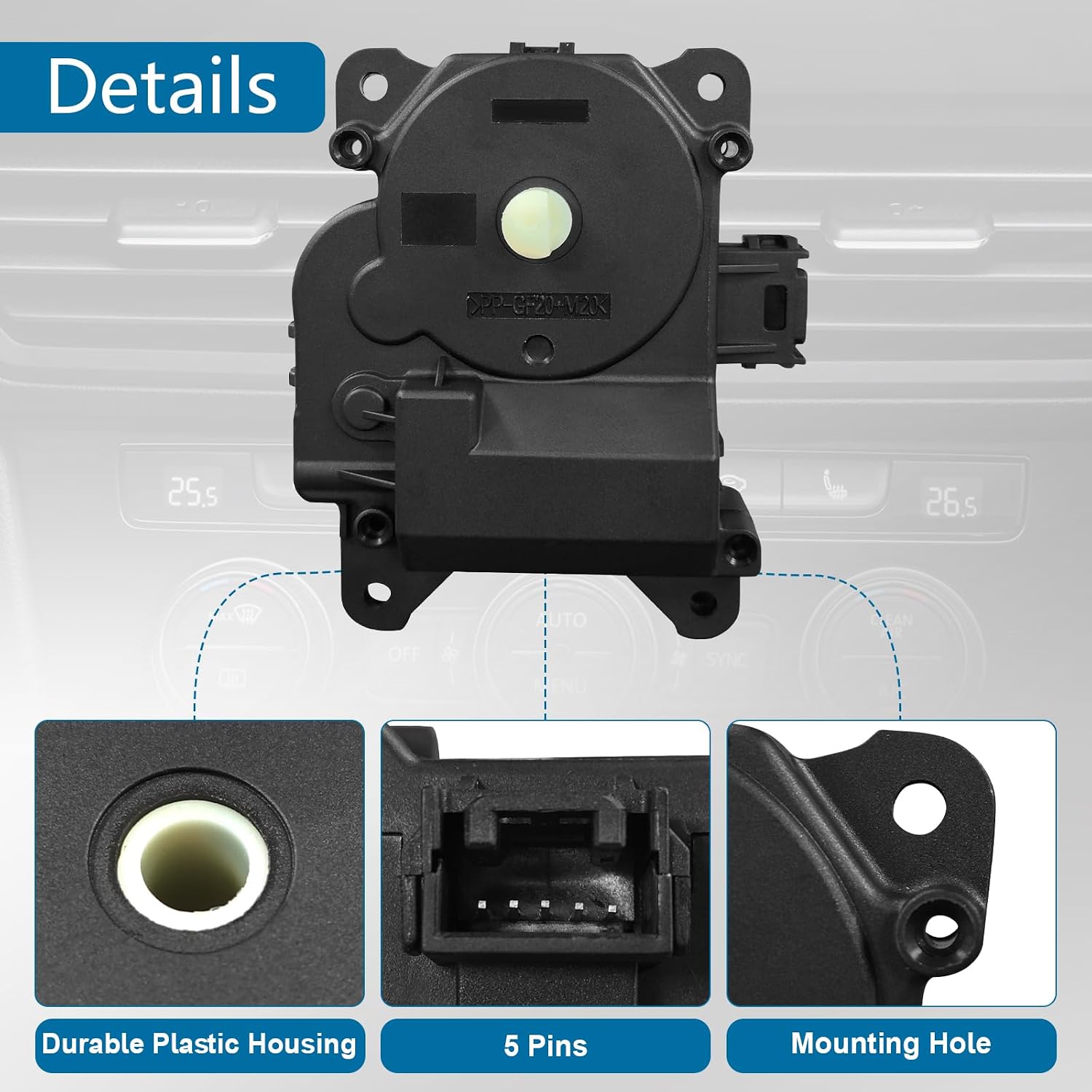 HVAC Blend Air Door Actuator Replacement for 063700-8860 87106-35120 PP-GF20+M20 Compatible with Toyota 4Runner 4.0L V6 4.7L V8 2003-2009 Heater Motor