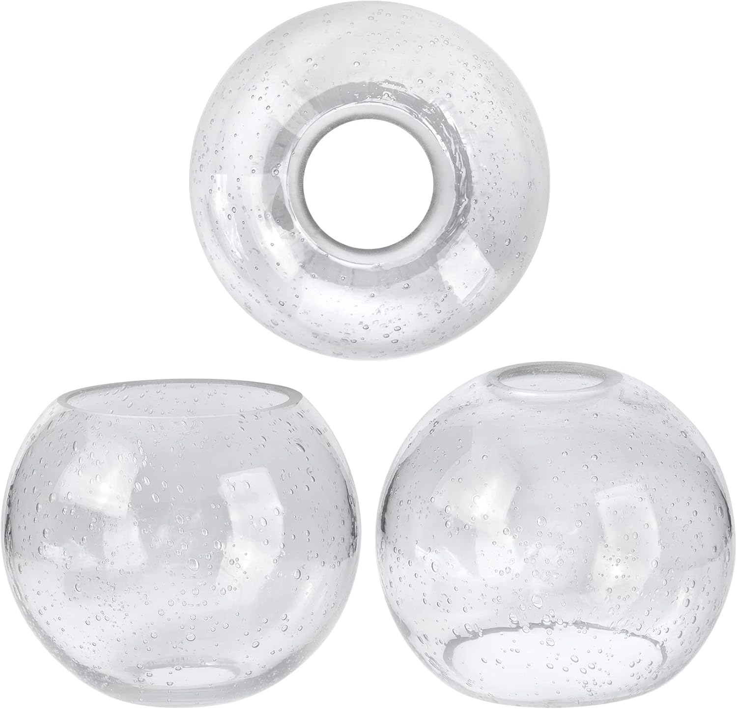 GoldSwift 3 Pack Round Sphere Glass Globes for Light Fixtures