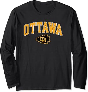 Ottawa Braves Arch Over Black Officially Licensed Long Sleeve T-Shirt