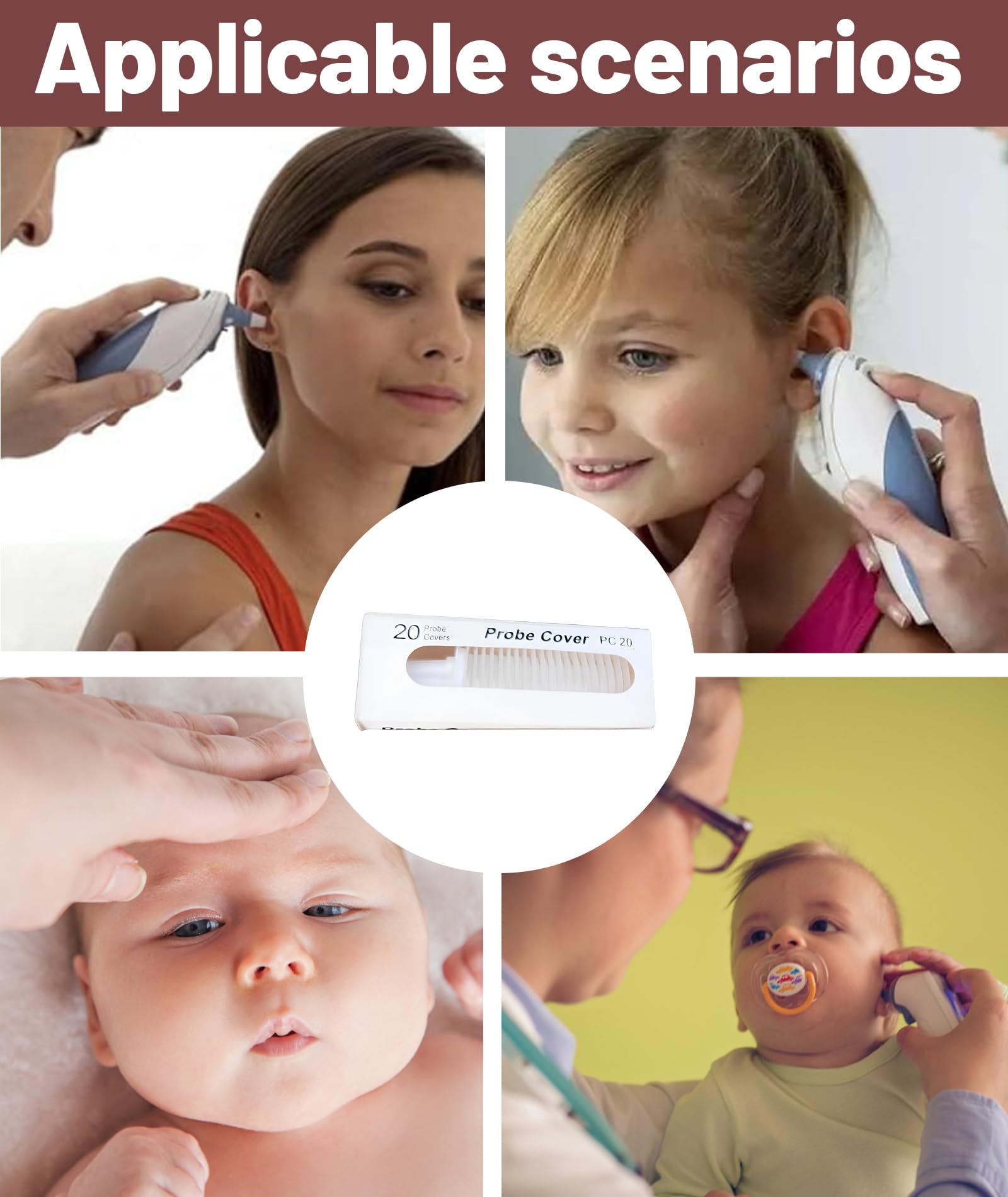 20 Pcs Disposable Probe Covers for Thermometer, Ear Thermometer Covers, Hygienic Use Temperature Monitoring Accessories - Image 6 thumbnail