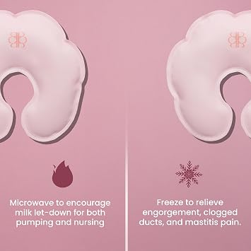 Reusable Hot and Cold Breast Therapy Packs (2-Pack): Cooling Gel Pads for Engorgement, Mastitis Relief & Warming Pump Aid Compression Supports for Breastfeeding