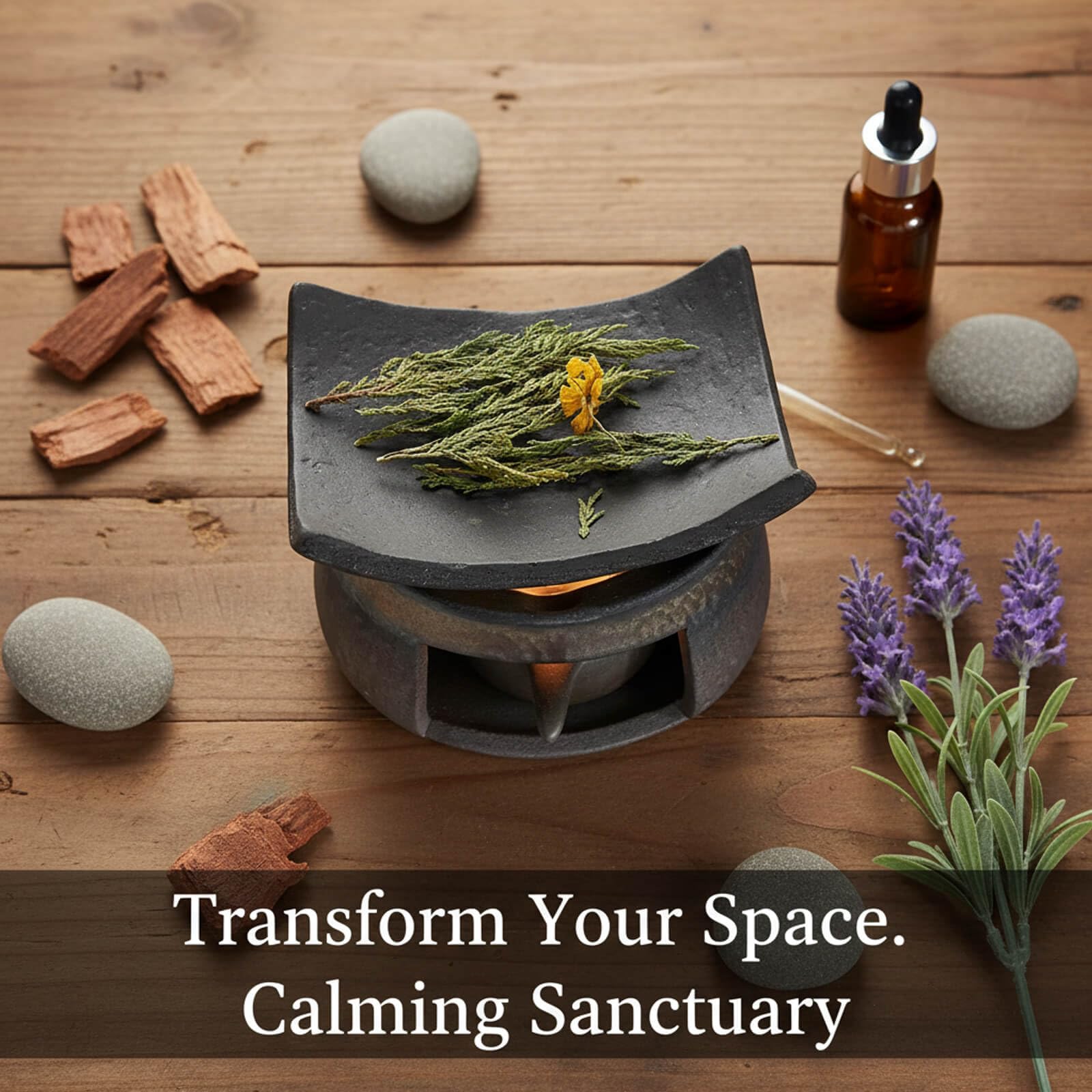 Keramik-Aromatherapie-Brenner für ätherische Öle, Räuchergefäß-Set mit Teelichthaltern für Zuhause, Büro, Meditation und Entspannung