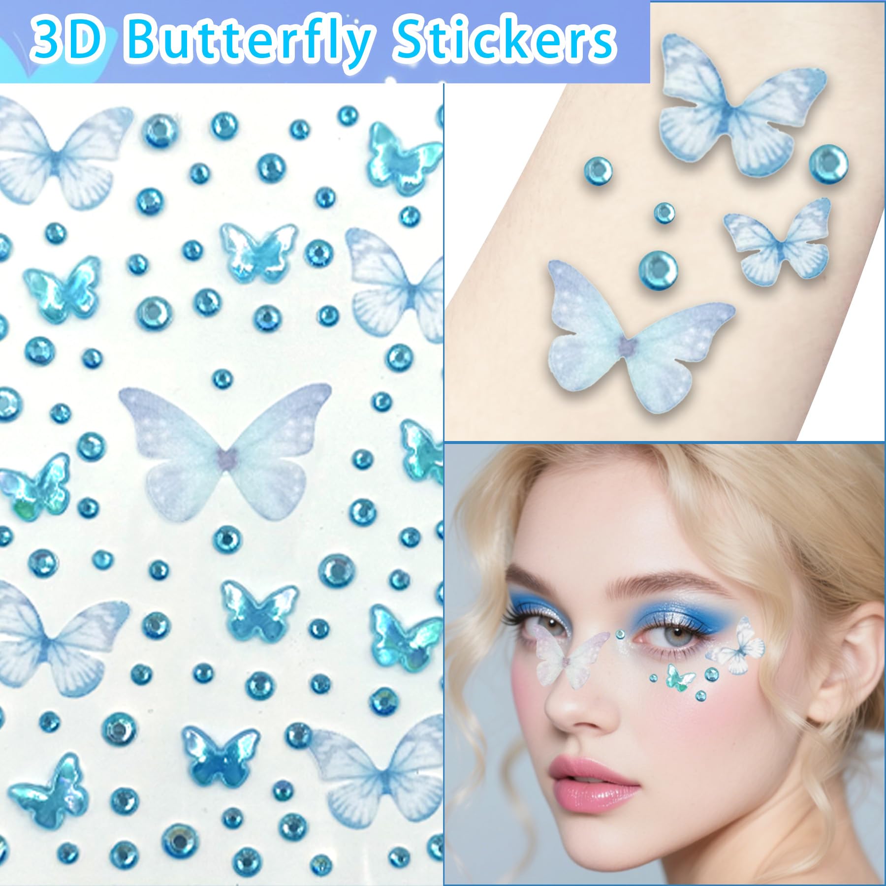 YeahBoom Children's fairy wings, butterfly wings with elf ears, fairy headband and star fairy wands, butterfly wings - Image 4