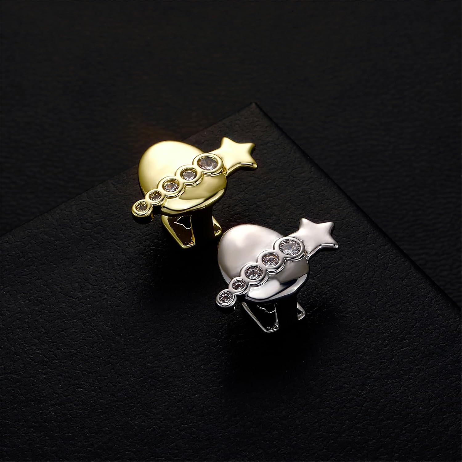 Shining Star Single Tooth Grillzs for Men and Women Allergy Alloy Removable Toothjewely for Parties and Concerts Trendy Tooth Grillzs