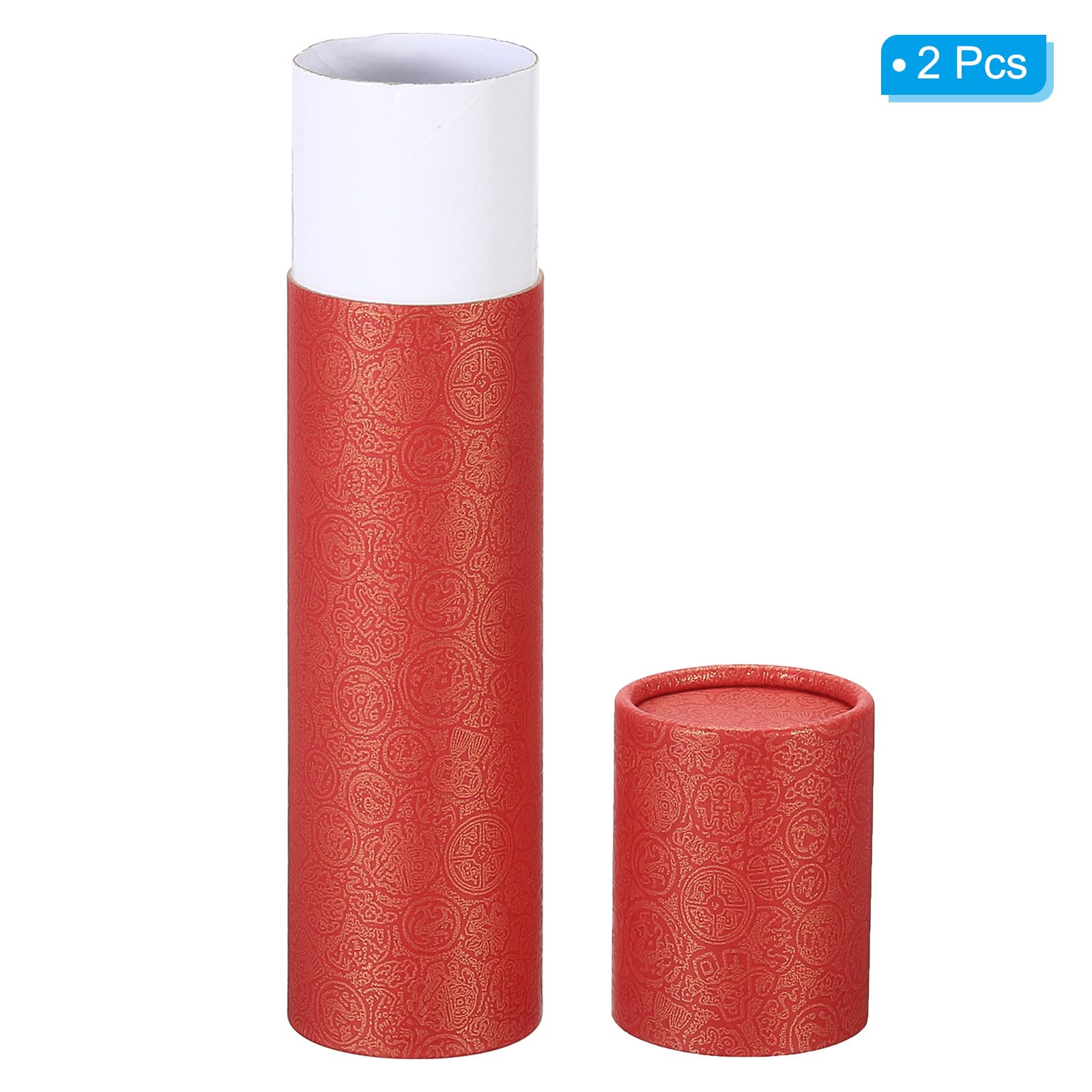 PATIKIL 2 Pulgadas x 9 Pulgadas Póster Tubo, 2 Paquete Foto Almacenamiento Tubo Caligrafía Pintura Tubos Correo Tubos para Papel Arte Documentos, Rojo