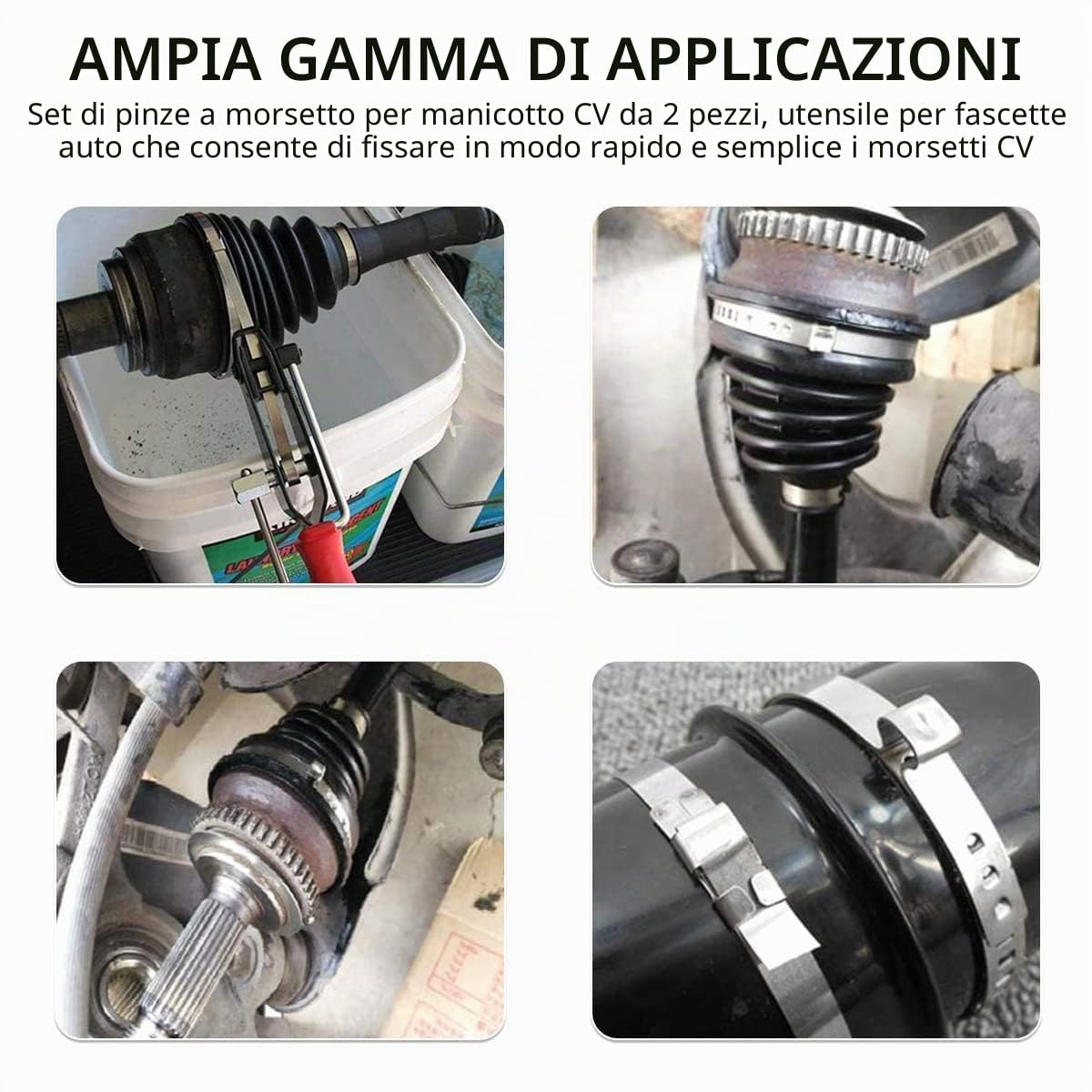 Set di 22 pezzi Pinza per Fascette Auto Metalliche, Stringitubo, Inclusa Pinze e Metalliche Regolabili in Acciaio Inox. Ideali per la Maggior Parte Delle Auto