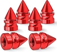 Vista 32 de 4 piezas de tapas de válvula de rueda con estilo de pico coloridas, válvula de rueda de aleación de aluminio, cubiertas universales de válvula