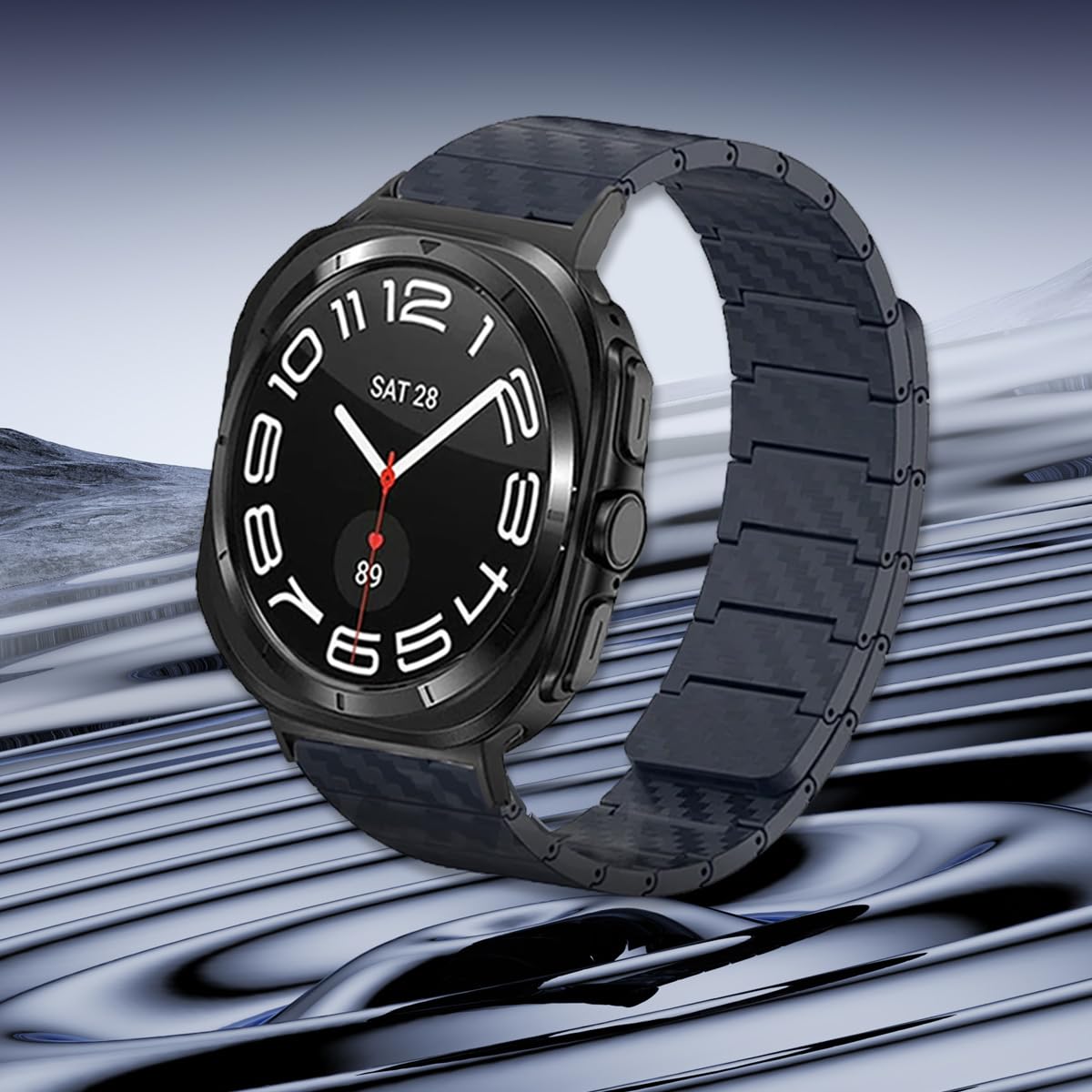 JDIME Bracelet magnétique en fibre de carbone pour Samsung Galaxy Watch 7 Ultra 47mm, Bracelet léger, Galaxy Watch Ultra 47mm