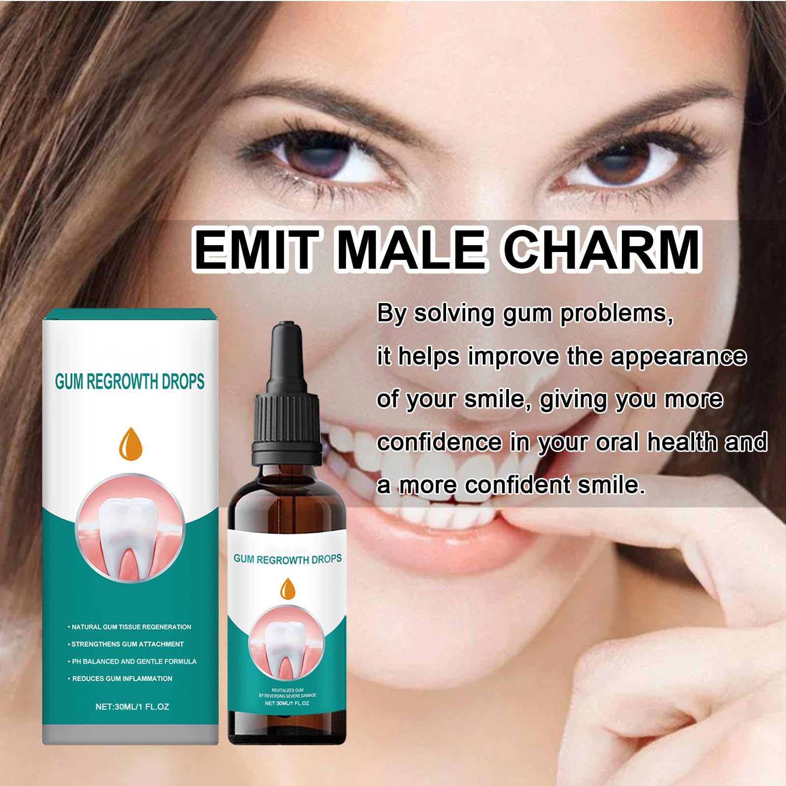 Gel Régénérant Gencives,Gouttes Pour Traitement Gencives,30ml*2PC