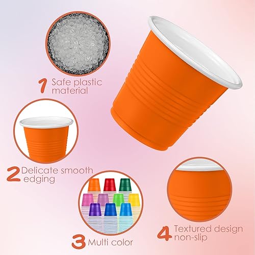 Miniatura 3 de Eaasty Paquete de 1000 vasos desechables de baño de 3 onzas, coloridos vasos de plástico para chupitos y vasos para beber para cumpleaños,