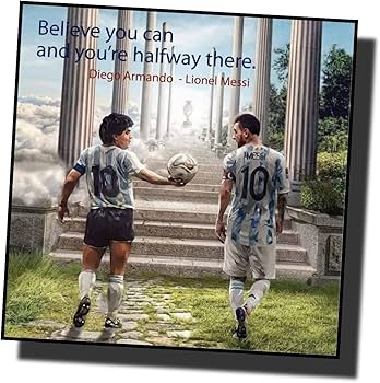 Amazon | Praline Art Frame リオネル・メッシ & ディエゴ・マラドーナ