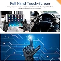 Vista 4 de Alepo Genuine Sheepskin Leather Gloves for Men, Winter Warm Touchscreen Texting Cashmere Lined Driving Motorcycle Gloves