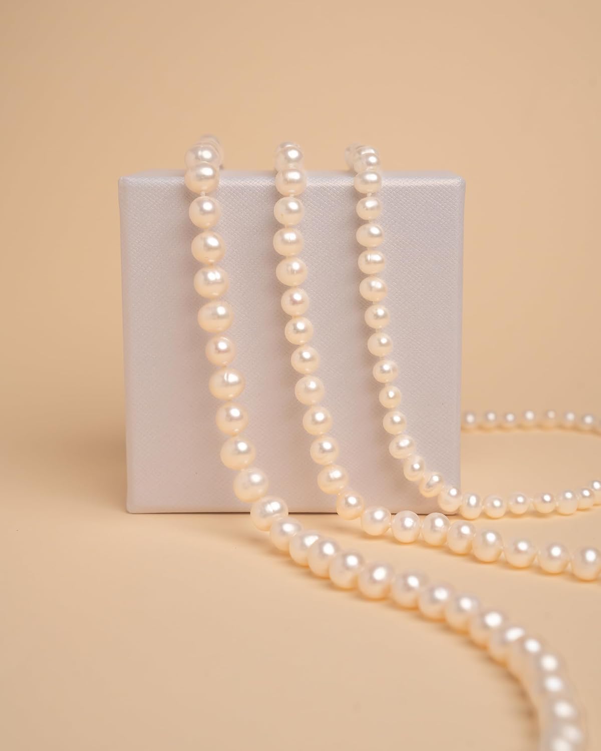 Women's Pearls Necklace 45 cm long Freshwater Cultured Oval Pearl available from 5-5.5, 6.5-7 and 7.5-8.0 mm - 925 Sterling Silver Clasp