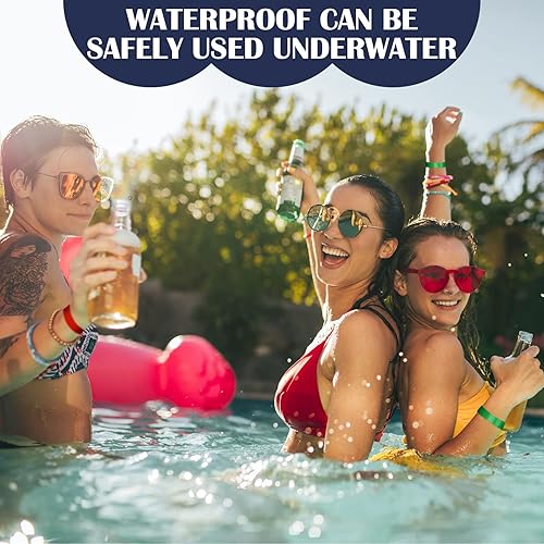 Vista 41 de Epakh 600 pulseras de papel de neón, impermeables, para eventos, ligeras, para conciertos, pulseras adhesivas de color neón para fiestas